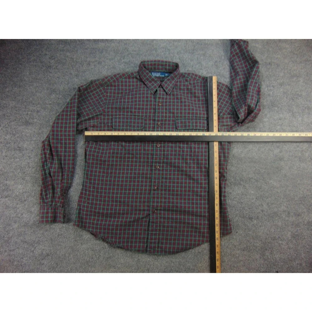 Polo Ralph Lauren Button Down Mens Large Plaid Red Green Preppy Heritage Shirt